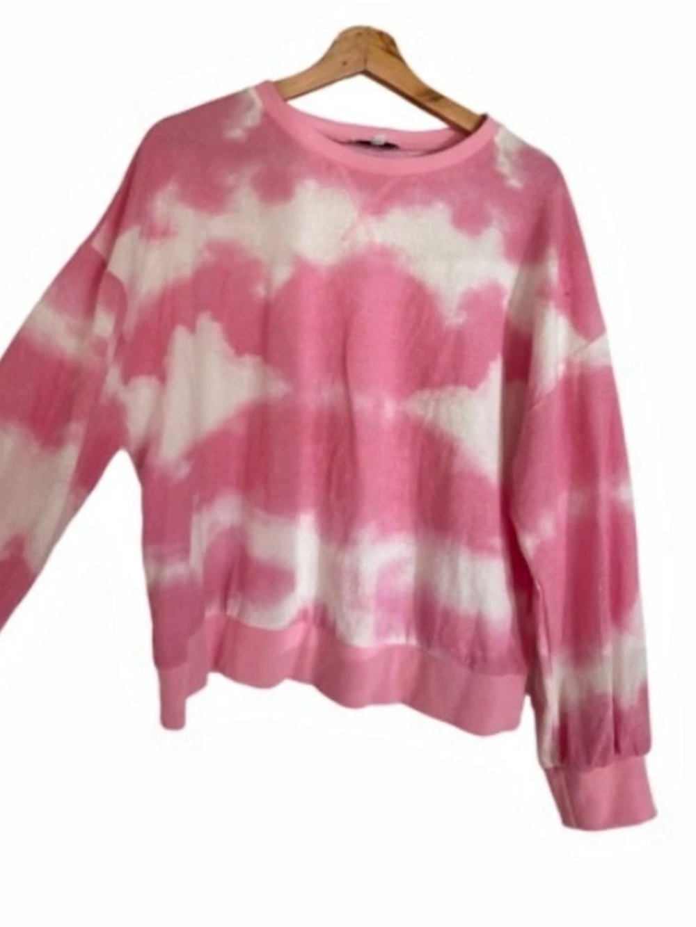 Urban Daizy Tie-Dye Crewneck in Pink & White Size Large Like New